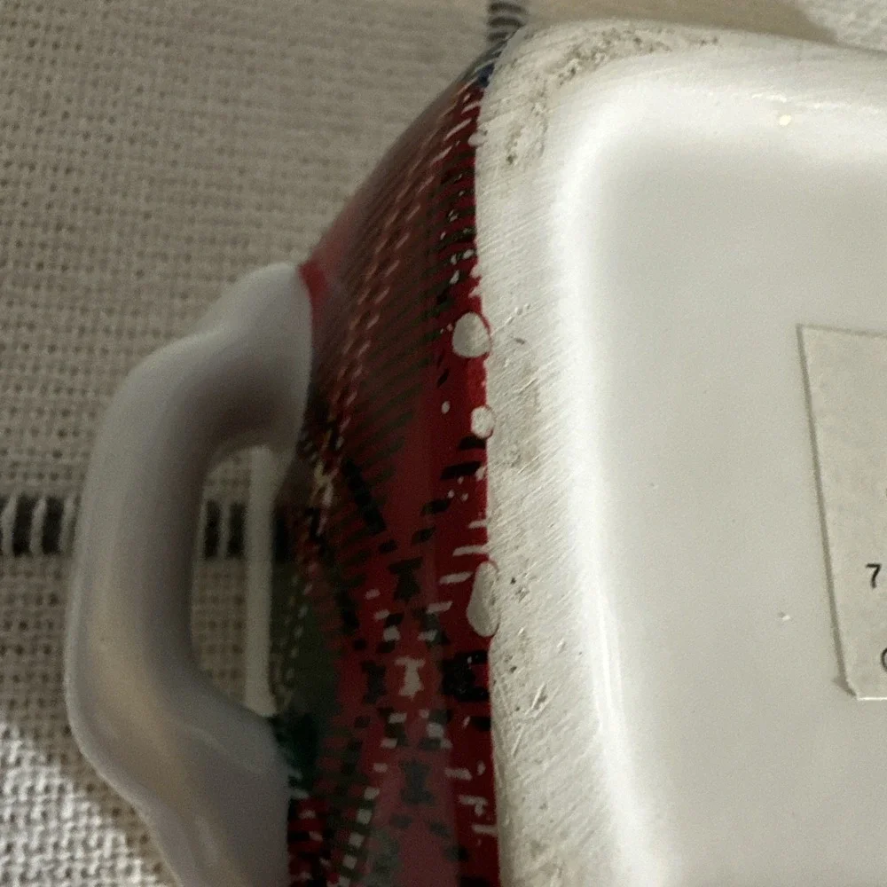 Mud Pie Red Plaid Mini Loaf Ceramic Dish Christmas Holiday Merry
